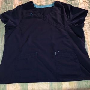 Navy blue scrub top